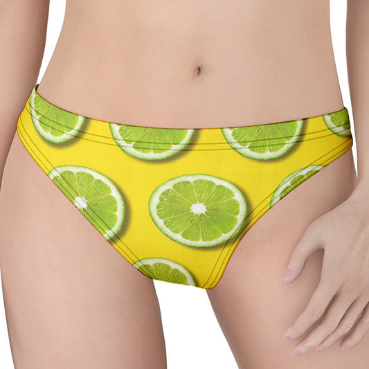 Lime Slices Pattern Print Women's Thong