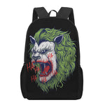 Lion Joker Print 17 Inch Backpack
