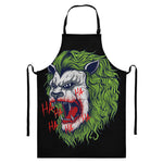 Lion Joker Print Bib Apron With Pocket