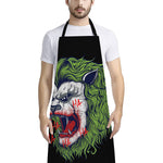 Lion Joker Print Bib Apron With Pocket