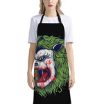 Lion Joker Print Bib Apron With Pocket