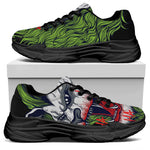 Lion Joker Print Black Chunky Shoes