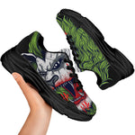 Lion Joker Print Black Chunky Shoes