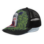 Lion Joker Print Black Mesh Trucker Cap