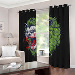 Lion Joker Print Blackout Grommet Curtains