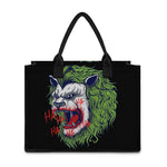 Lion Joker Print Canvas Tote Bag
