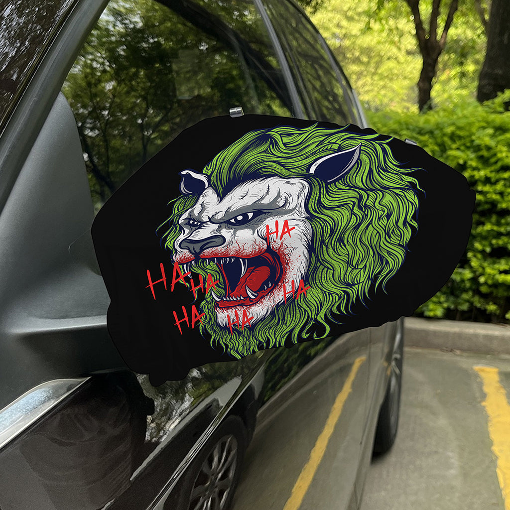Lion Joker Print Car Side Mirror Covers
