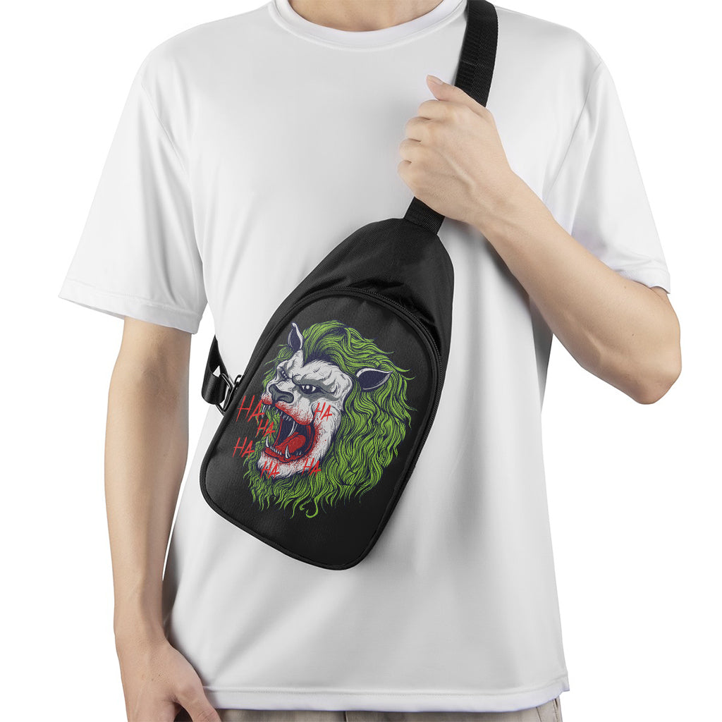 Lion Joker Print Chest Bag