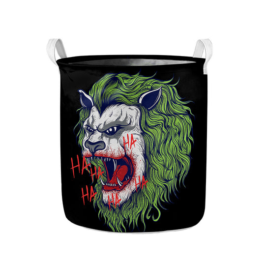 Lion Joker Print Collapsible Laundry Basket
