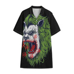 Lion Joker Print Cotton Hawaiian Shirt