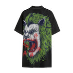 Lion Joker Print Cotton Hawaiian Shirt