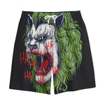 Lion Joker Print Cotton Shorts