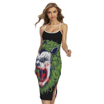 Lion Joker Print Cross Back Cami Dress