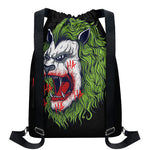 Lion Joker Print Drawstring Backpack