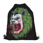 Lion Joker Print Drawstring Bag