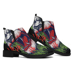 Lion Joker Print Flat Ankle Boots