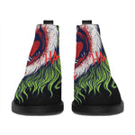 Lion Joker Print Flat Ankle Boots