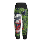 Lion Joker Print Fleece Lined Knit Pants