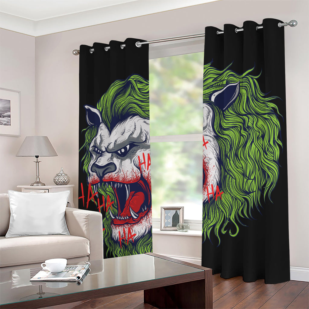 Lion Joker Print Grommet Curtains