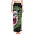 Lion Joker Print High Slit Maxi Skirt