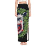 Lion Joker Print High Slit Maxi Skirt