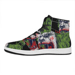 Lion Joker Print High Top Leather Sneakers