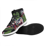 Lion Joker Print High Top Leather Sneakers