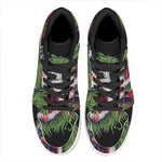 Lion Joker Print High Top Leather Sneakers