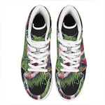 Lion Joker Print High Top Leather Sneakers