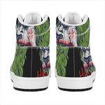 Lion Joker Print High Top Leather Sneakers