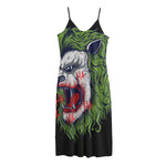 Lion Joker Print Jersey Midi Cami Dress