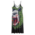 Lion Joker Print Jersey Midi Cami Dress