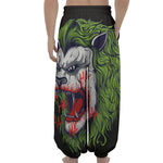 Lion Joker Print Lantern Pants