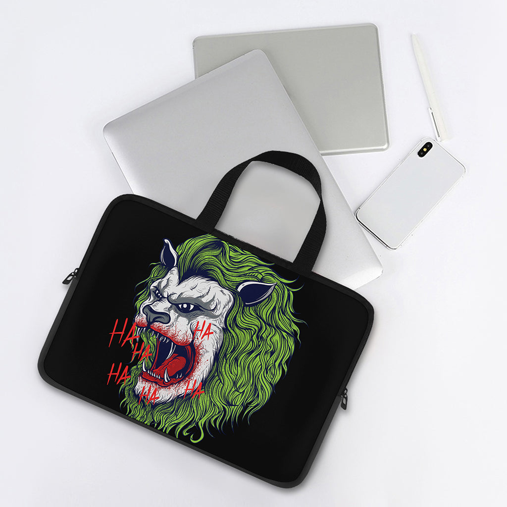 Lion Joker Print Laptop Sleeve With Handle