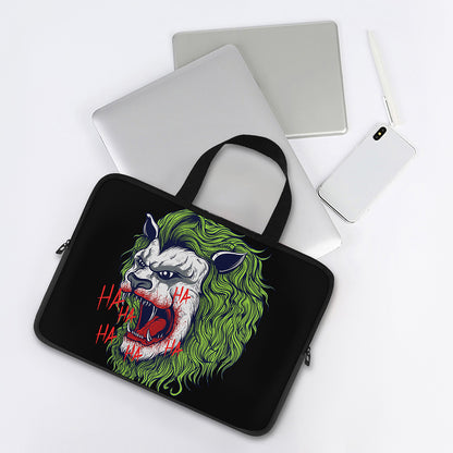 Lion Joker Print Laptop Sleeve With Handle