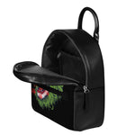 Lion Joker Print Leather Backpack