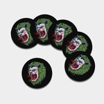 Lion Joker Print Leather Coaster Set