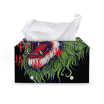 Lion Joker Print Leather Tissue Box Cover