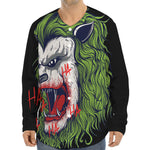 Lion Joker Print Long Sleeve Baseball Jersey