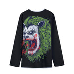 Lion Joker Print Long Sleeve Short Coat