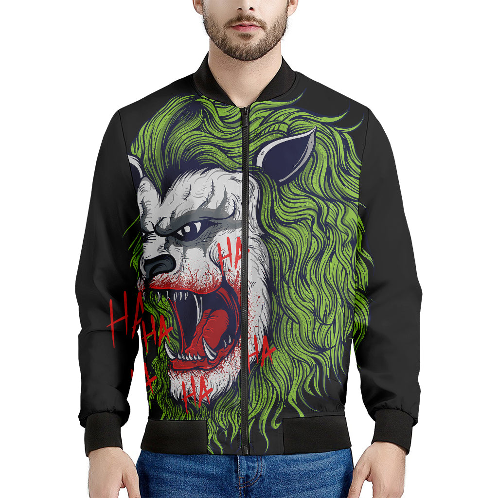 Lion Joker Print Men's Bomber Jacket