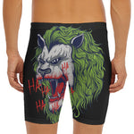 Lion Joker Print Men's Long Boxer Briefs