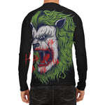 Lion Joker Print Men's Long Sleeve Rash Guard