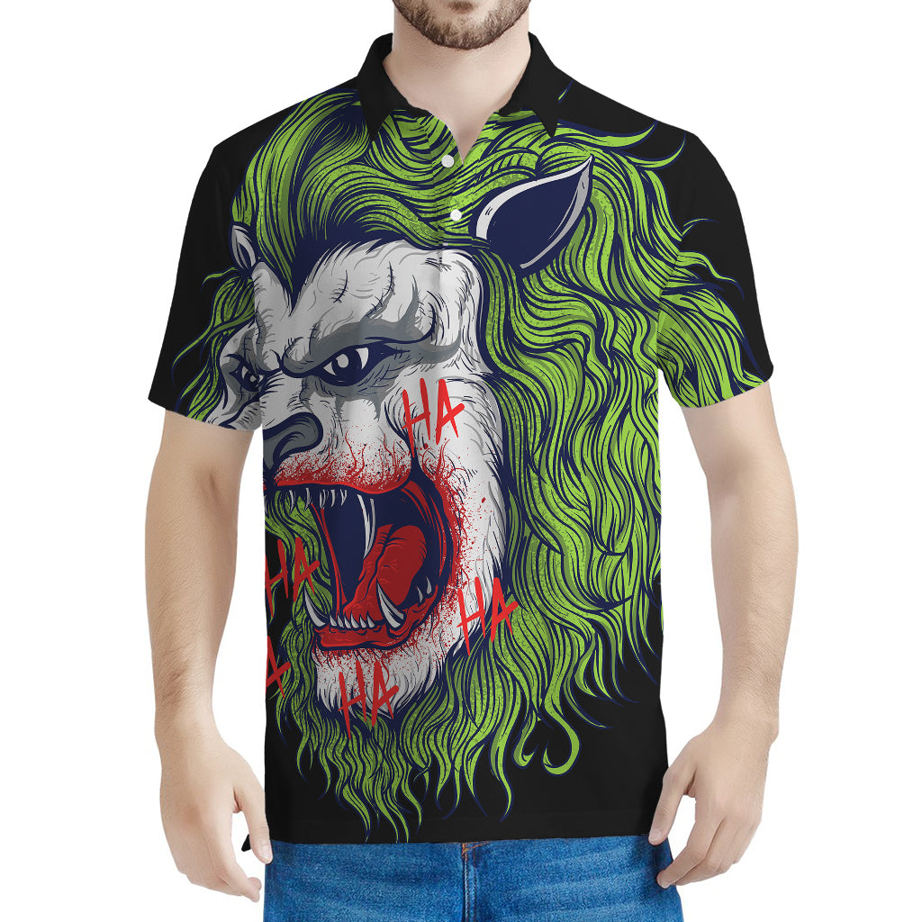Lion Joker Print Men's Polo Shirt