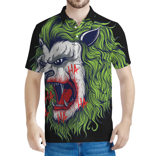 Lion Joker Print Men's Polo Shirt