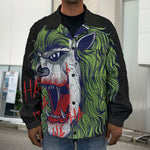 Lion Joker Print Men's Shirt Jacket