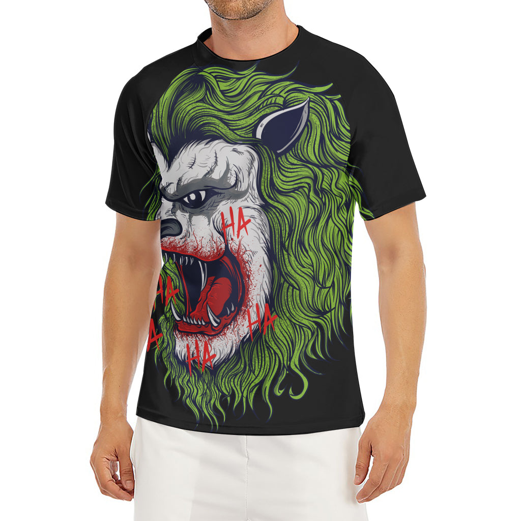 Lion Joker Print Men's Short Sleeve Rash Guard