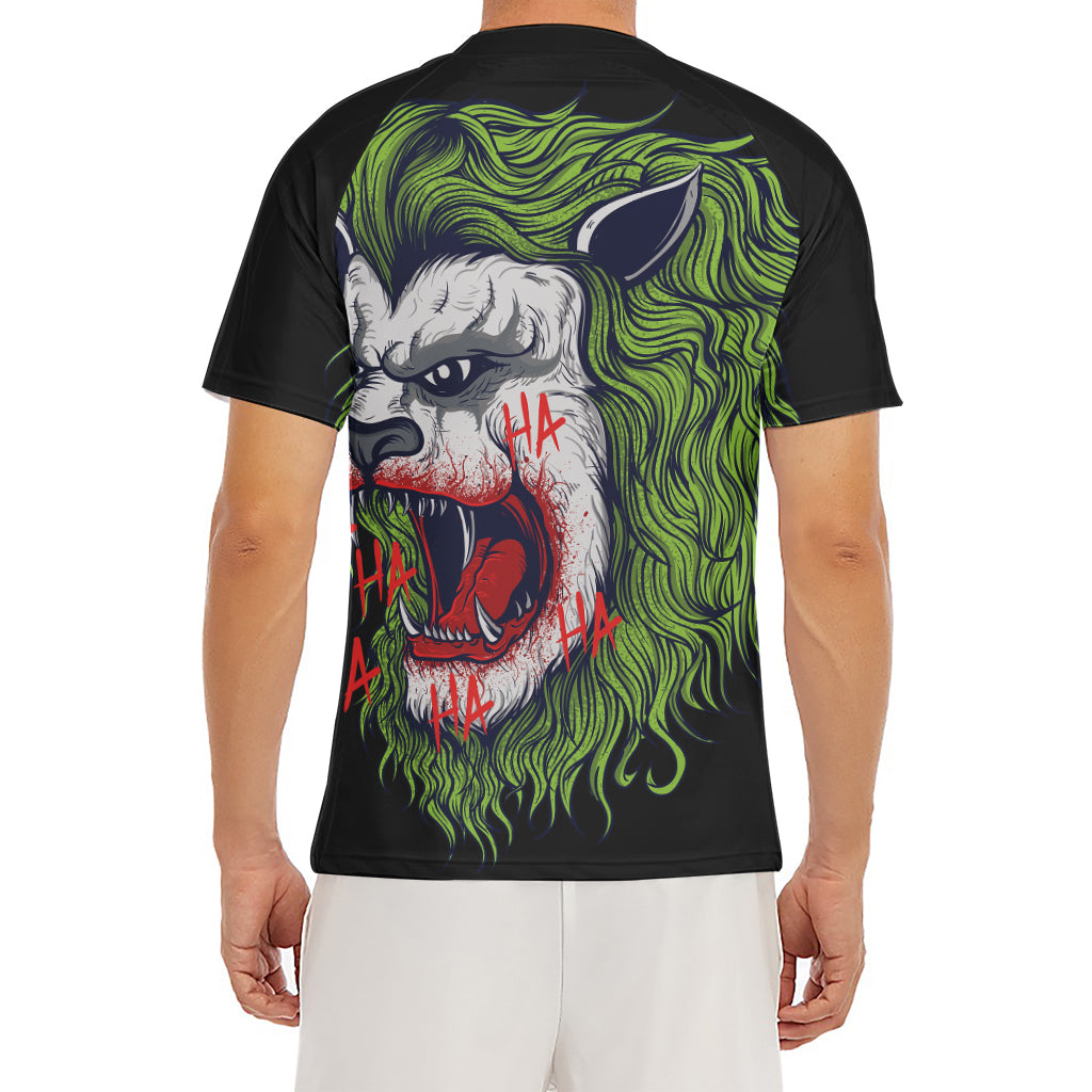 Lion Joker Print Men's Short Sleeve Rash Guard
