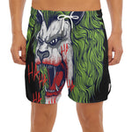 Lion Joker Print Men's Split Running Shorts