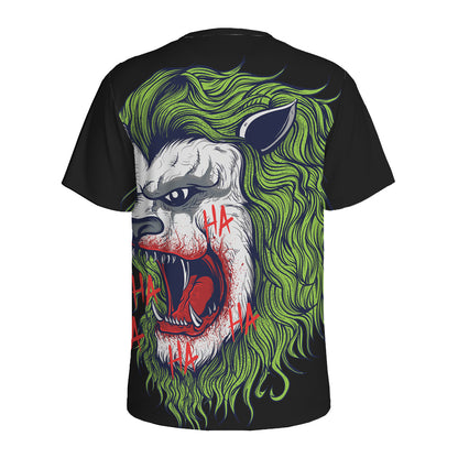 Lion Joker Print Men's Sports T-Shirt